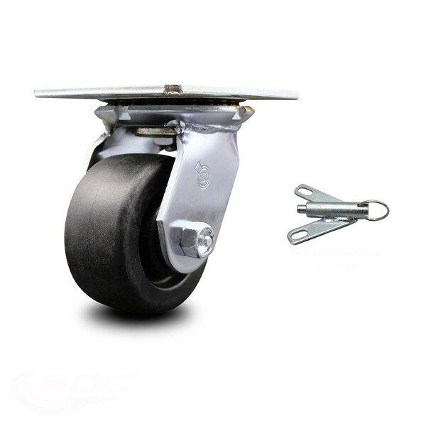 4 Inch Heavy Duty Polyolefin Caster with Ball Bearing and Swivel Lock SCC